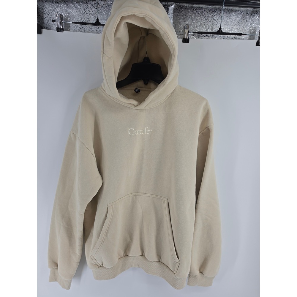 Comfrt Cloud Hoodie Sand Beige Oversized Fleece Sweatshirt Medium